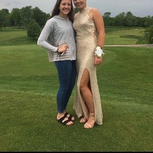 Gold sequin prom dress size 10